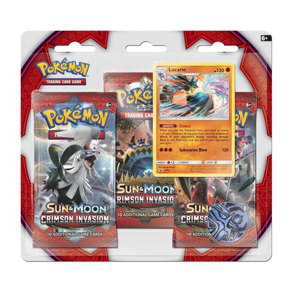 pokémon-tcg:-sun-&-moon-crimson-invasion-3-booster-packs,-coin-&-lucario-promo-card