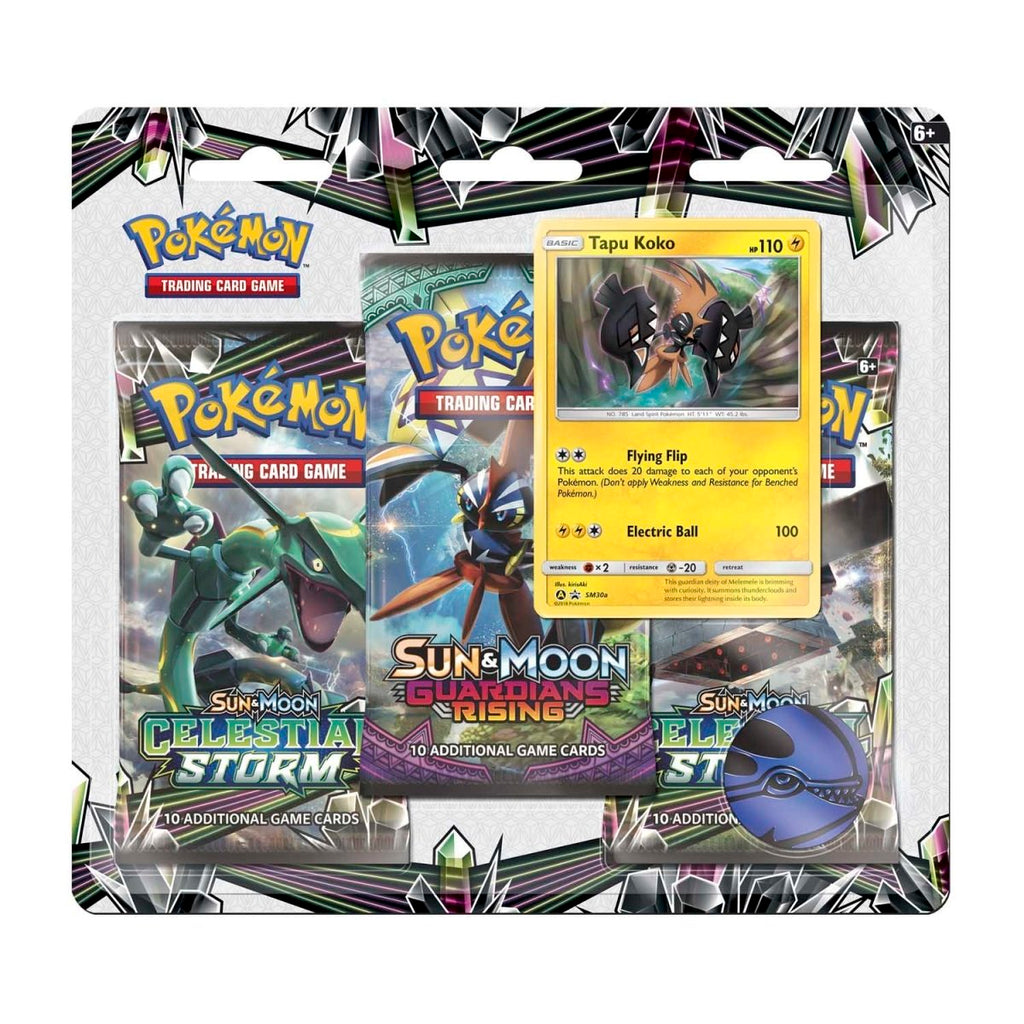 pokémon-tcg:-sun-&-moon-series-3-booster-packs,-coin-&-tapu-koko-promo-card