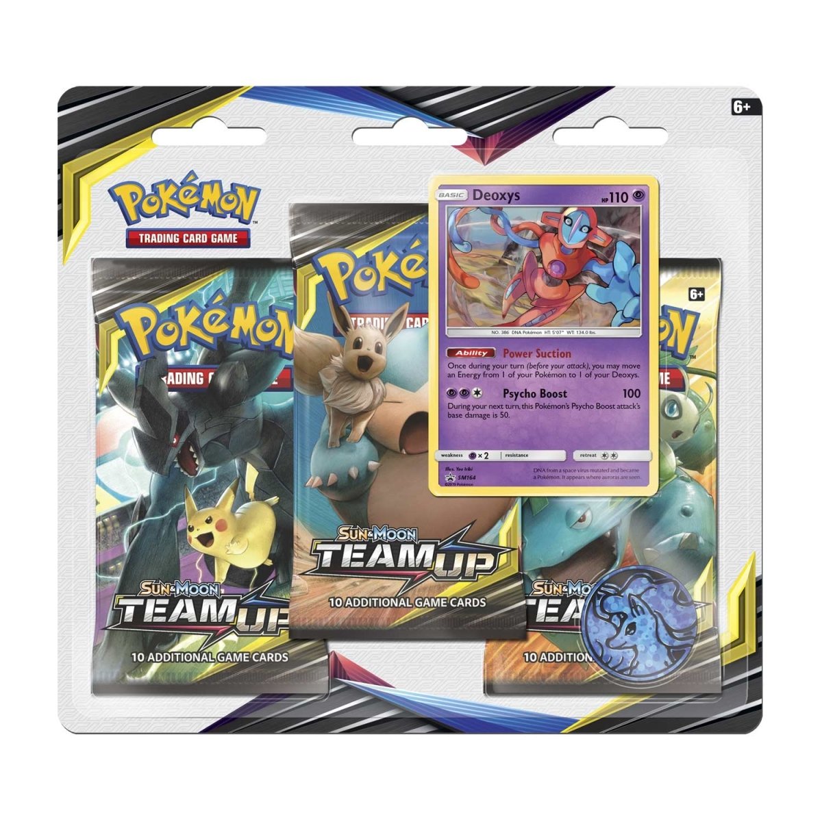 pokémon-tcg:-sun-&-moon-team-up-3-booster-packs,-coin-&-deoxys-promo-card