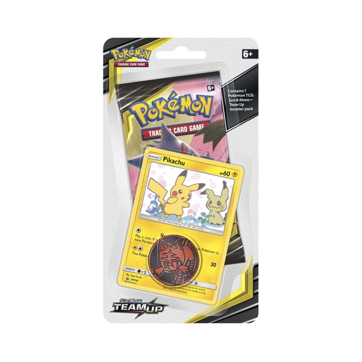 pokémon-tcg:-sun-&-moon-team-up-booster-pack,-coin-&-pikachu-promo-card