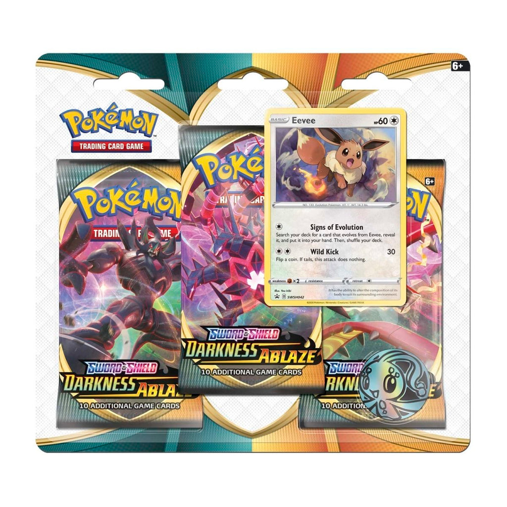 pokémon-tcg:-sword-&-shield-darkness-ablaze-3-booster-packs,-coin-&-eevee-promo-card