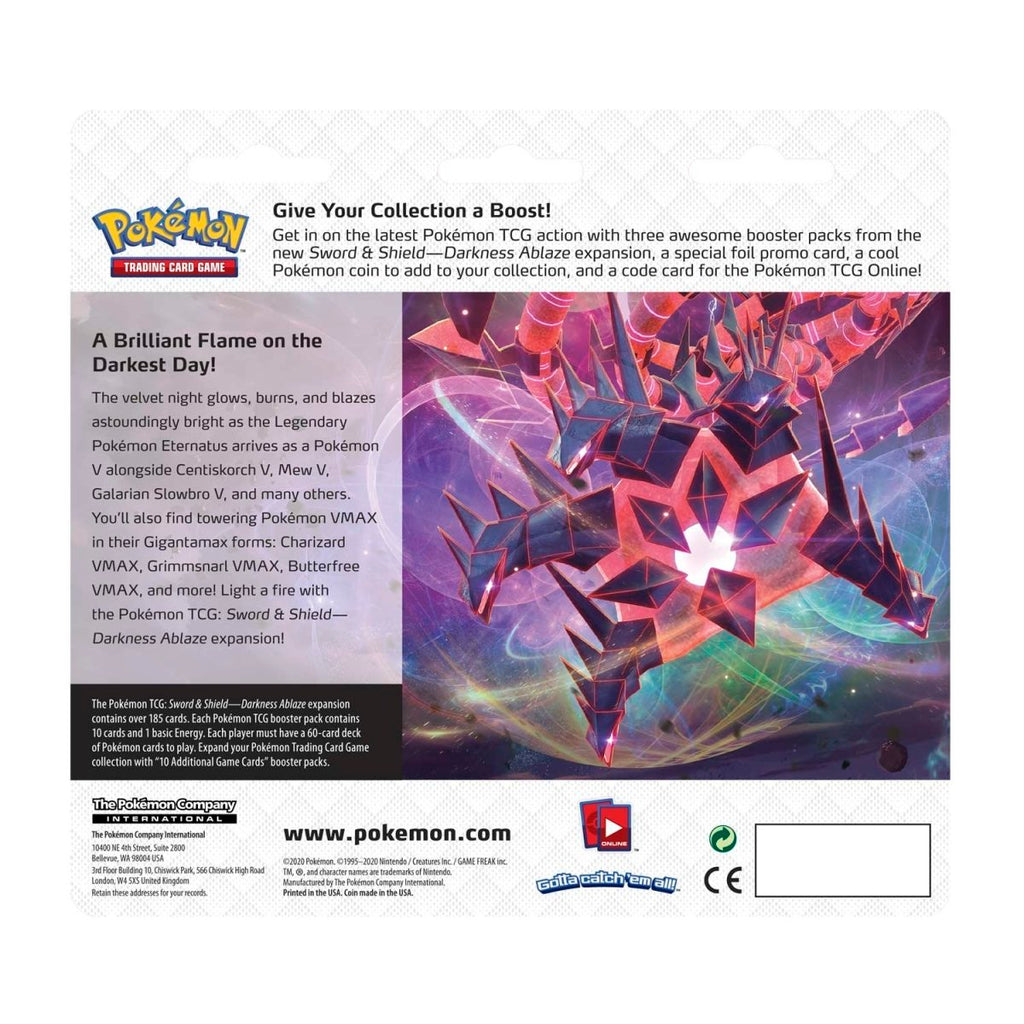 pokémon-tcg:-sword-&-shield-darkness-ablaze-3-booster-packs,-coin-&-eevee-promo-card
