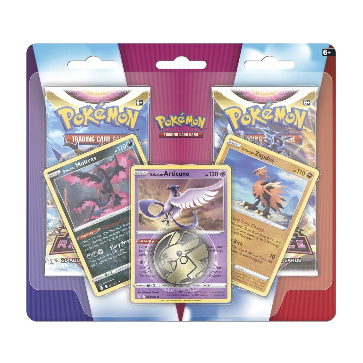 pokémon-tcg:-galarian-articuno,-galarian-zapdos-&-galarian-moltres-cards-with-2-booster-packs-&-coin