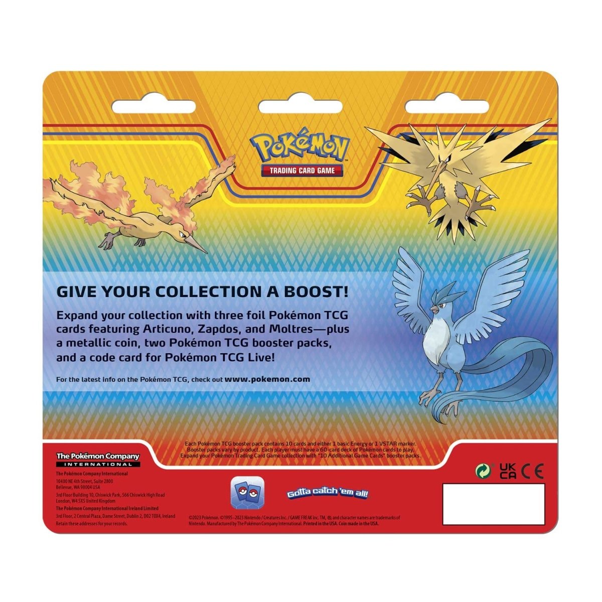 pokémon-tcg:-articuno,-zapdos-&-moltres-cards-with-2-booster-packs-&-coin