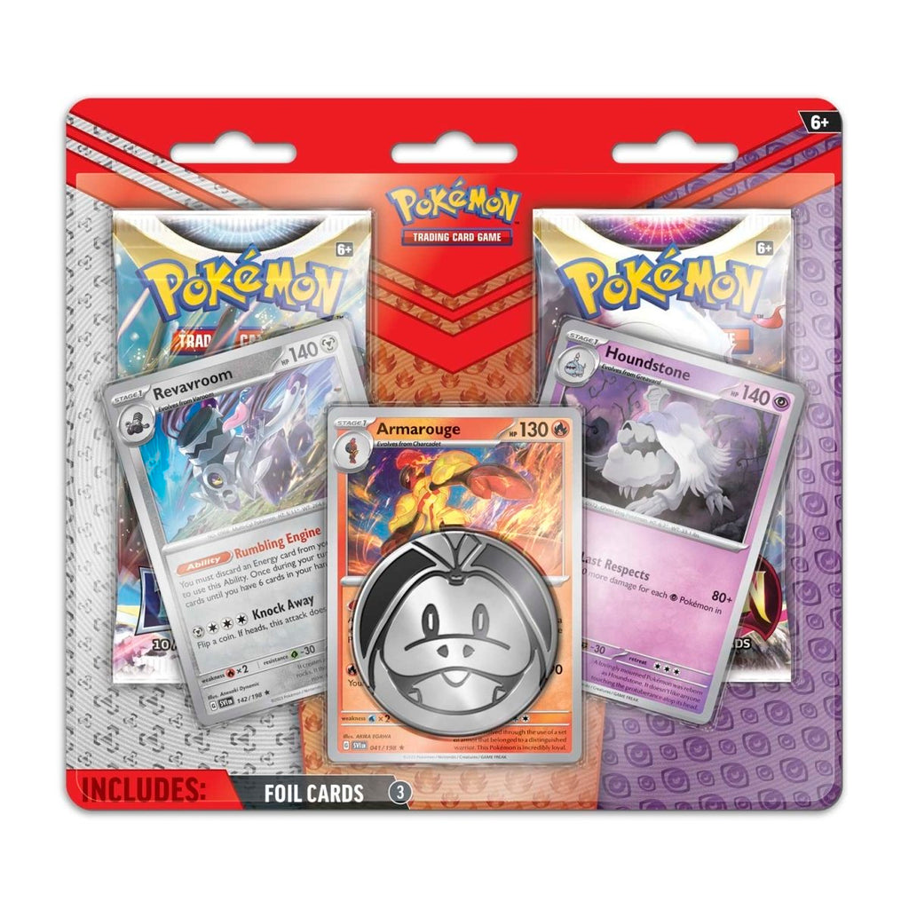 pokémon-tcg:-armarouge,-revavroom-&-houndstone-cards-with-2-booster-packs-&-coin