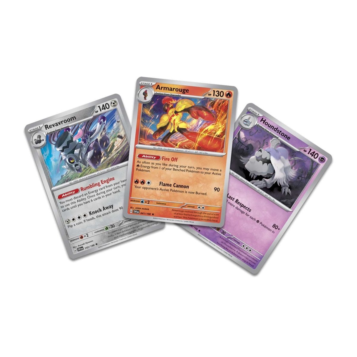 pokémon-tcg:-armarouge,-revavroom-&-houndstone-cards-with-2-booster-packs-&-coin