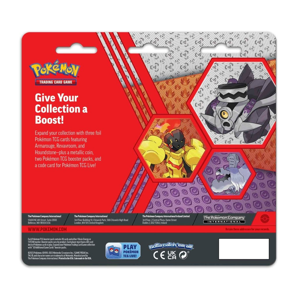 pokémon-tcg:-armarouge,-revavroom-&-houndstone-cards-with-2-booster-packs-&-coin