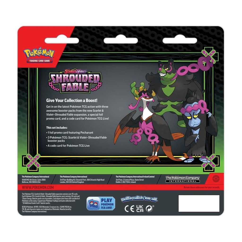 pokémon-tcg:-scarlet-&-violet-shrouded-fable-3-booster-packs-&-pecharunt-promo-card
