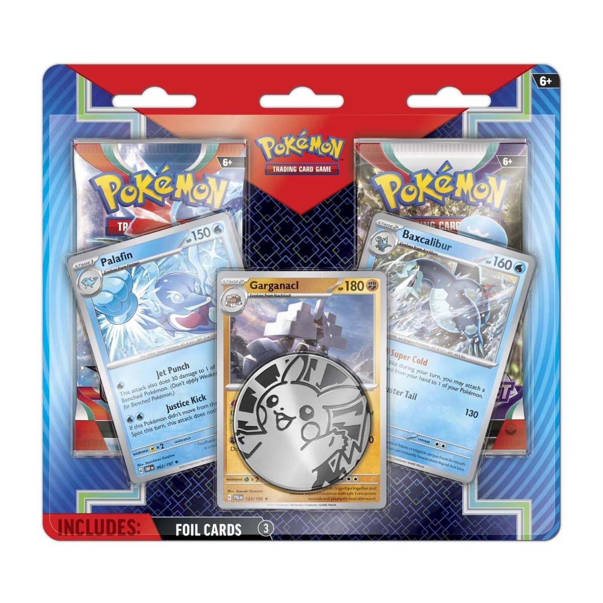 pokémon-tcg:-palafin,-baxcalibur-&-garganacl-cards-with-2-booster-packs-&-coin