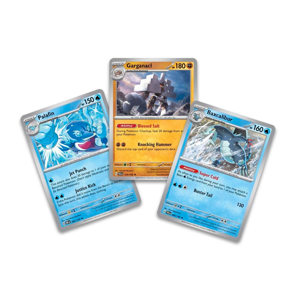 pokémon-tcg:-palafin,-baxcalibur-&-garganacl-cards-with-2-booster-packs-&-coin