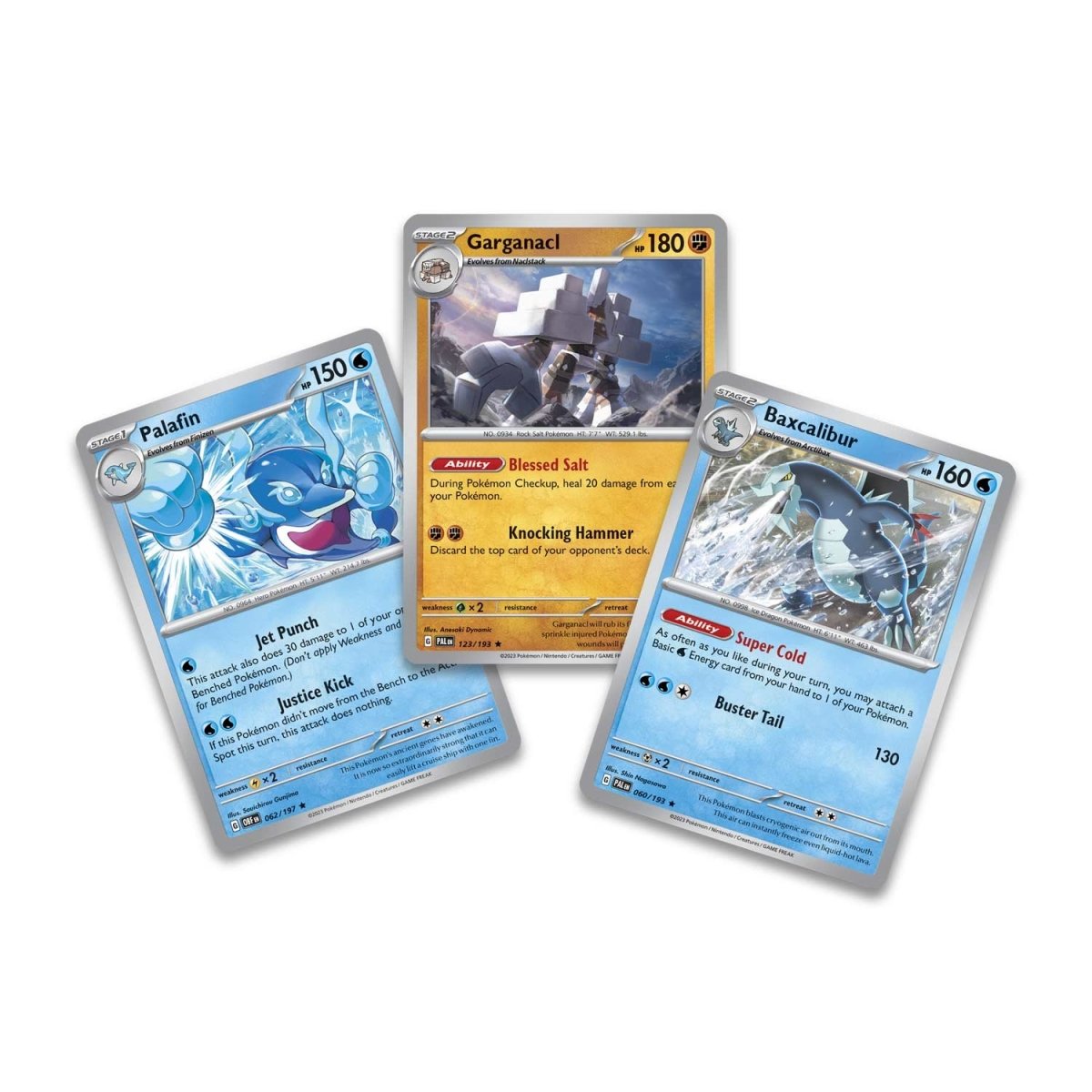 pokémon-tcg:-palafin,-baxcalibur-&-garganacl-cards-with-2-booster-packs-&-coin